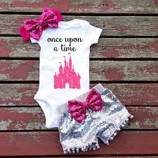 Once Upon A Time Fairytale Baby Girl Onesie Princess Pink Glitter Castle Love Disney Magic This Listing Is For Baby Girl Onesies Girl Onesies Baby Girl