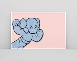 Kaws Art Print Kaws Kaw Kaws Poster Kaws Print By Ramblrprints Kaws Painting Kaws Wallpaper Trippy Painting