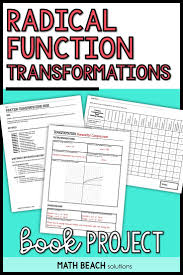Function Transformations Book Project Guide In 2020 Algebra Worksheets Book Projects Algebra Activities