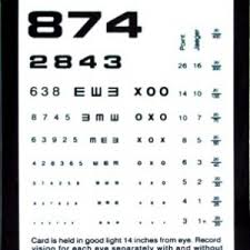 eye chart pocket size