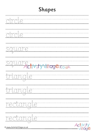 Draw an x on the ladybugs on the bottom line. 2d Shapes Handwriting Worksheet