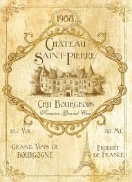 French Wine Label Art Cru Bourgeois Wine Decor Plaque Distressed Ivory Vintage Wine Label Art French Wine Labels Vintage Wine Label Wine Label Art