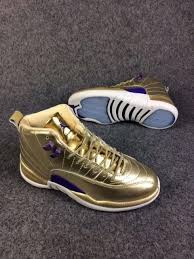 Jordan Retro 12 Black White And Gold Nike Air Jordan Retro 12 White Metallic Gold Bg Gs 130690 002 Febbuy Sneakers Men Fashion Air Jordans Air Jordans Retro