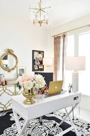 Black And White Office Design Ideas The Importance Of Lighting In Interior Design Monica Wants It White And Gold Decor Gold Office Decor Home Office Design