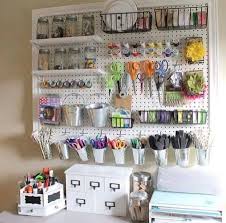 Typical pegboard attachments include hooks of various shapes and sizes for hanging items, but there are also baskets, bags, bins, and more that do a great job of organizing. Pin By Sian Devaney On Home Craft Room Design Craft Room Office Craft Room Storage
