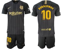 Support your favorite international football club with barcelona jerseys & gear from dick's sporting goods. 2018 19 Barcelona 10 Ronaldinho Black Training Jersey