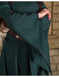 Medieval dress in premium cotton model Lenora, green ⚔️ Medieval Shop