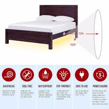 H) add refined style to your bedroom with this add refined style to your bedroom with this classic wood panel platform bed. Motion Activated Night Light Under Bed Led Strip Light Kit Motion Sensor Navigation Light For Your Midnight St46 Led Strips Aliexpress