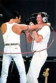 Freddie Mercury And Lucky Cameraman Live Aid Queen Freddie Mercury Freddie Mercury Queen Band
