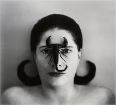 Portrait with Scorpion (Open Eyes) by Marina Abramović