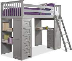 Twin loft bed with desk and dresser. Flynn Loft Bed With Desk And Chest American Signature Furniture