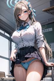 Asuna a little tease of her blue panties - Rule 34 AI Art