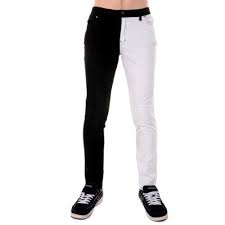 Black And White Jeans Mens 50 Jist Men S Split Leg Drainpipe Jeans 34 White Black Jist Http Www Amazon Com Dp B00fjx4p3q Ref Cm Sw R Pi Dp Skinny Jeans Men Split Legs Punk Jeans