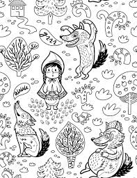 Red riding hood wallpapers wallpaper cave. Little Red Riding Hood Cartoon Background In Outline Royalty Free Cliparts Vectors And Stock Illustration Image 80790334