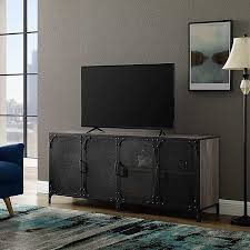 No to mention the possible use of a tv stand, console table, even sideboard. Industrial Metal Mesh Door Gray Wash Tv Stand Kirklands