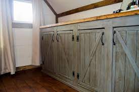 I have designed this rustic kitchen cabinet with double front doors for my countryside property. Scrapped The Sliding Barn Doors Rustic Cabinet Doors Instead Ana White
