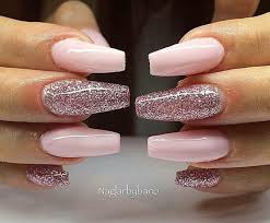 Glamorous rain drops a variation of a hot pink polish being utilized with glittering silver and white. Baby Pink Acrylic Nails Coffin With Glitter Novocom Top