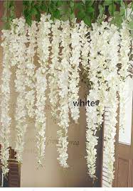 12 Pcs Length 60 90 120cm Silk Wisteria Vine Garland Hanging Flowers For Outdoor Wedding Outdoor Wedding Ceremony Arch Wedding Ceremony Flowers Hanging Flowers