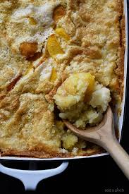 Don't drain all the juice in the can because it moistens the cake mix when baking. Easy Peach Cobbler Recipe Add A Pinch