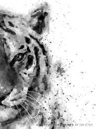 Black And White Watercolor Painting Tiger Watercolor Printable Black And White Tiger Tiger Painting Abstract Digital Download Woodland Wall Art Forest Animal Modern Poster Tiger Painting Woodland Wall Art Art