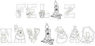 Letras De Feliz Navidad Para Colorear