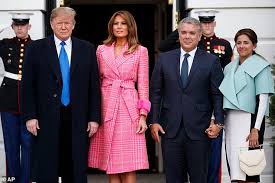 Iván duque bio iván duque márquez was born on 1 august 1976, in bogotá. Pretty In Pink Melania Trump Talks Drug Policy And Be Best Over Lunch Daily Mail Online