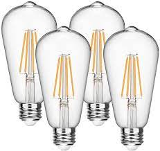 Maybe you would like to learn more about one of these? Vintage Led Edison Bulbs 60 Watt Equivalent 6w Dimmable Led Filament Light Bulb 600 Lumen Soft White 2700k St64 Antique E26 Medium Base For Decorate Bedroom Office 4 Pack By Seaside Village Amazon Com
