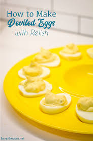 This Is An Easy Deviled Egg Recipe Made With Relish Dijon Mustard And Mayonnaise Deviled Eggs Recipe Easy Deviled Eggs Easy Deviled Eggs