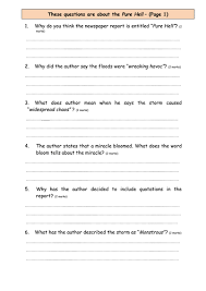 Flood Newspaper Report With Comprehension Uk Newspaper Report Comprehension Newspaper
