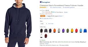 Amazon Champion Mens Powerblend Fleece Pullover Hoodie