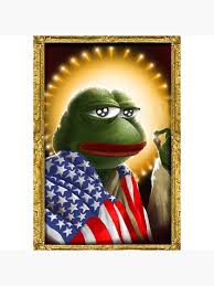 Pepe Sticker Jesus With American Flag Funny Meme Art Board Print By Grace Cop Redbubble