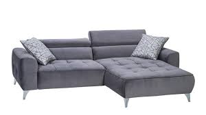 Ecksofa Namur Eckgarnitur Stoff Grau Inkl Kopfteilverstellung 253x182 Ecksofa Sofa Deko Fur Wohnzimmer