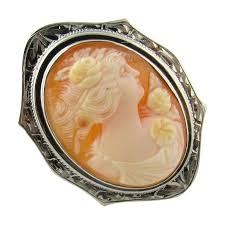 10 Karat White Gold Cameo Pin White Gold Cameo Gold