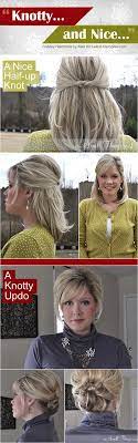 Knotty And Nice Holiday Hairstyle How Tos Hair Styles Medium Hair Styles Easy Updos For Medium Hair