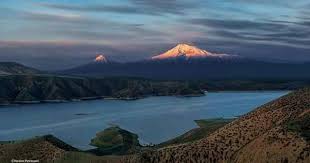 Sunrise Ararat Mount Azat Reservoir Vardan Petrosyan Photographer Landofbiainiliarmenia Armenia Ararat Natural Landmarks Armenia Landmarks