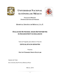 Evaluación nutricional según antropometría en ancianos institucionalizados