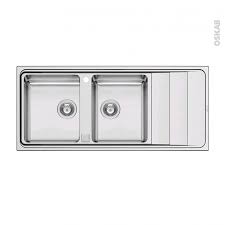 Découvrez également sur go sanit l'evier 1 bac et demi et l'evier inox 2 bacs. Evier De Cuisine Comacio Inox Anti Rayures 2 Bacs Egouttoir A Encastrer Oskab