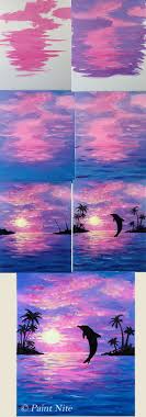 Double load your 3/4″ flat wash brush in both titanium white and quinacridone magenta. Ocean Sunset Acrylic Painting For Beginners Step By Step Easy Youtube Cute766