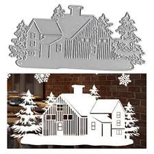 This gorgeous handmade card uses a partial die cut layer that will wow the receiver! Christmas House Metal Cutting Dies For Scrapbooking Craft Die Cut Card Making Embossing Stencil Wish