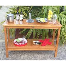 Everleigh Solid Wood Buffet Console Table Wood Buffet Serving Table Outdoor Wood Table