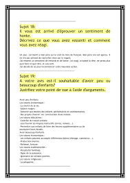 54 Sujets De Production Ecrite الملفات باك دوك Sujets Comprehension De Lecture Expression Ecrite