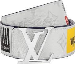 Lous vuitton belts come in many leather designs with the staple yoga shining on the front. Louis Vuitton Lv Initiales Belt Monogram Logo Story 40mm White Belt What S On The Star