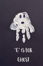 Letter G Ghost Handprint Art For Preschoolers Preschool Art Letter A Crafts Letter G Crafts