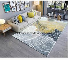 Modern living room in purple tones, hall, open space with parquet oak floor with steps, sofa, carpet and coffee tables, dining. China Modern Area Rugs For Floor Carpet Living Room Carpet China Living Room Carpet And Area Rugs Price