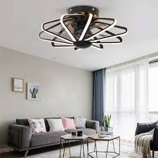 oujie led plafondventilator met lamp en afstandsbediening moderne plafondventilator lamp slaapkamer plafondventilator lampen voor slaapkamer thuisdecoratie