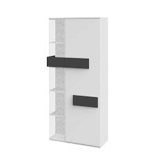 schrank mit glas weiss anthrazit jetzt bestellen unter https moebel ladendirekt de wohnzimmer schraenke weitere schrae schrank schliessfacher drehturenschrank