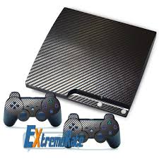 New Black Carbon Fiber Vinyl Skin Decals Sticker For Ps3 Slim 2 New Skin Covers For Playstation 3 Controlle Carbon Fiber Vinyl Video Game Accessories Console