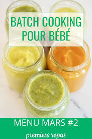 Batch Cooking Mars 2 Premiers Repas Cuisinez Pour Bebe Puree Patate Douce Repas Bebe Repas