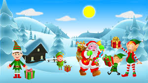 Merry Christmas Winter Snow Cheerful Kids With Christmas Gifts From Santa Claus Clip Art New Year Wallpaper Hd For Desktop Mobile Phones Tablet And Tv 3840x2160 Wallpapers13 Com