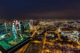 The shore sky tower is the tallest building in melaka and has an observation deck on the 43rd floor, 163 metres above street level, providing a splendid panoramic 360 degree view of this historic city. The Shore Sky Tower Gallery